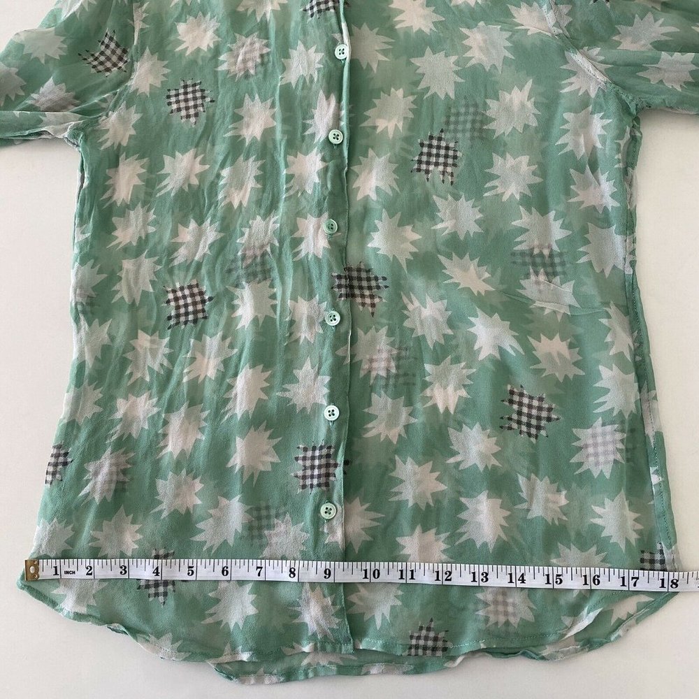 Equipment Femme Sheer Silk Print Collar Top Blouse - Picture 6 of 12